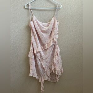 All in Favor Floral Asymmetrical Ruffle Mini Dress